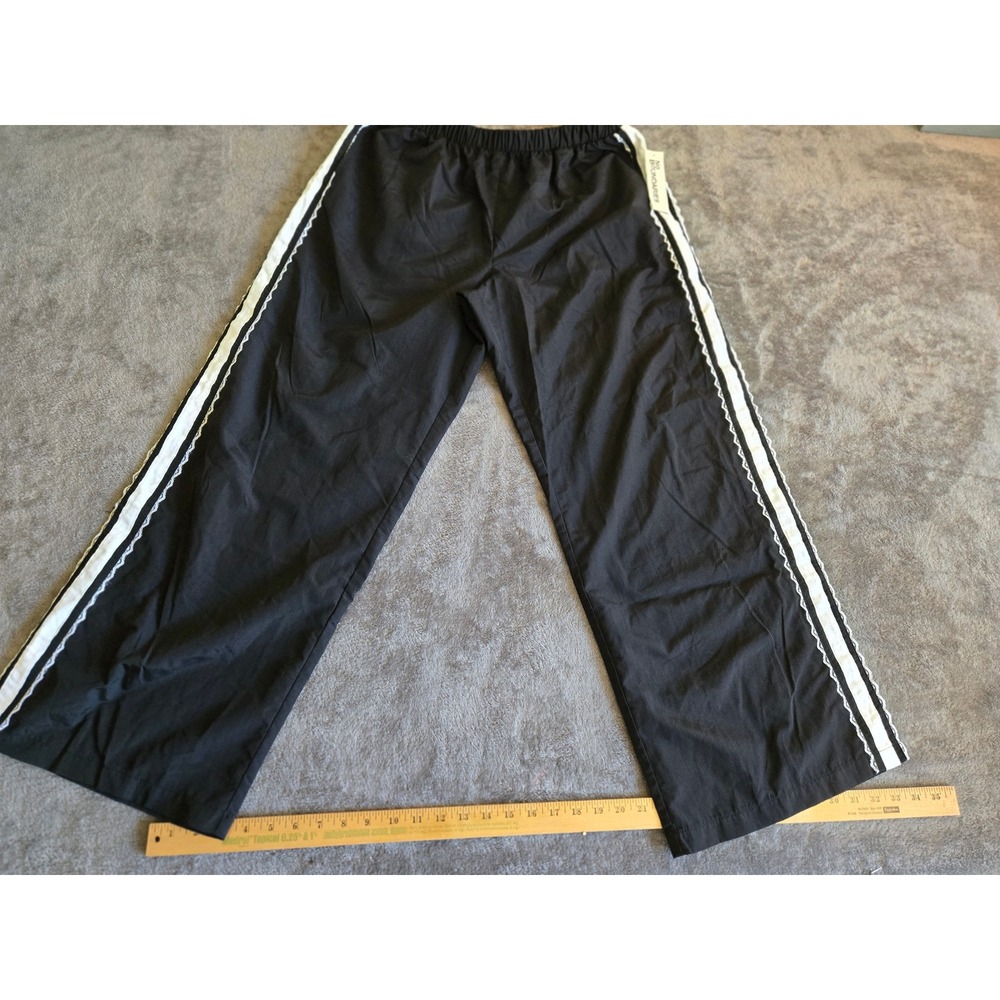 No Boundaries Lace Track Pant Womens L Black NEW Side Stripe Wide Leg